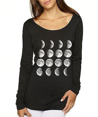 Moon Phases Women's Long Sleeve Shirt - ALLNTRENDSHOP
 - 1