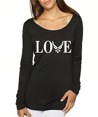 Love Air Force Women's Long Sleeve Shirt - ALLNTRENDSHOP - 1