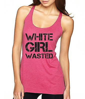 White Girl Wasted Black Print Women's Triblend Tanktop - ALLNTRENDSHOP - 3