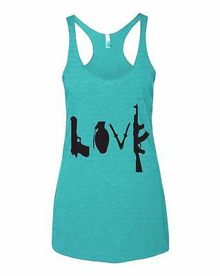 Love Guns Women's Triblend Racerback Tanktop - ALLNTRENDSHOP - 1