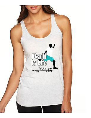 Soccer Ball Is Life Women's Triblend Racerback Tanktop - ALLNTRENDSHOP - 4