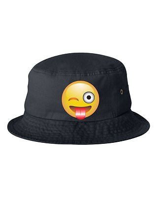Winking Emoji Bucket Cap Hat - ALLNTRENDSHOP - 2