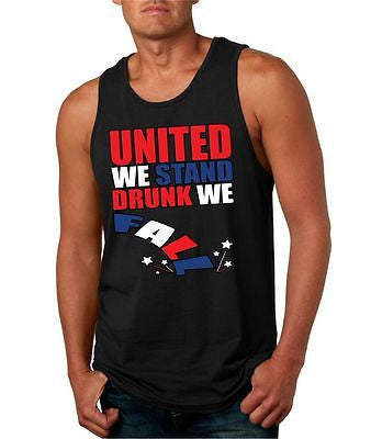 United We Stand Drunk We Fall Men's Jersey Tanktop - ALLNTRENDSHOP - 2