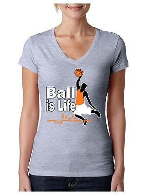 Basketball Ball Is Life Women's Sporty V shirt - ALLNTRENDSHOP