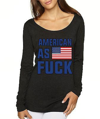 American As F**k 4th Of July Women's Long Sleeve Shirt - ALLNTRENDSHOP