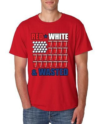 Red White And Wasted 4th of July Men's T-Shirt - ALLNTRENDSHOP - 1