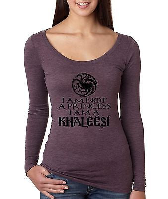 I Am Not A Princess I Am A Khaleesi Game Of Thrones Women's Long Sleeve Shirt - ALLNTRENDSHOP