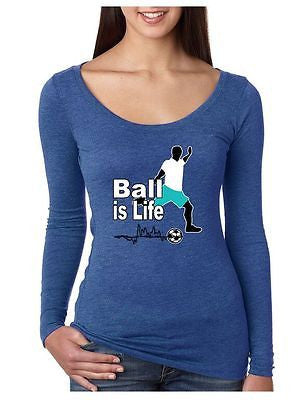 Soccer Ball Is Life Women's Long Sleeve Shirt - ALLNTRENDSHOP - 5