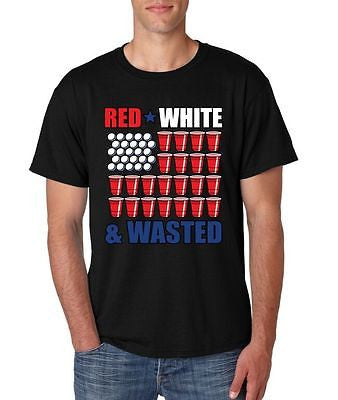 Red White And Wasted 4th of July Men's T-Shirt - ALLNTRENDSHOP - 2