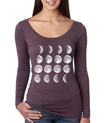 Moon Phases Women's Long Sleeve Shirt - ALLNTRENDSHOP
 - 3