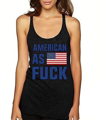 American As F**k 4th Of July Women's Triblend Tanktop - ALLNTRENDSHOP