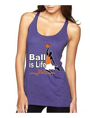 Basketball Ball Is Life Women's Triblend Racerback Tanktop - ALLNTRENDSHOP