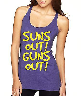 Suns Out Guns Out!  Women's Triblend Tanktop - ALLNTRENDSHOP - 4