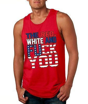 The Red White And F**K You Men's Jersy Tanktop - ALLNTRENDSHOP - 2
