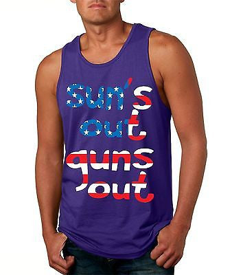 Suns Out Guns Out USA Print Men's Jersy Tanktop - ALLNTRENDSHOP - 3