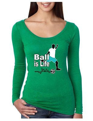 Soccer Ball Is Life Women's Long Sleeve Shirt - ALLNTRENDSHOP - 2