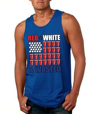 Red White And Wasted Men's Jersey Tanktop - ALLNTRENDSHOP - 5