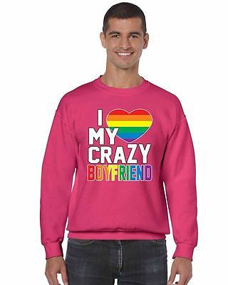 I Love My Crazy Boyfriend Pride Men's Crewneck Sweatshirt - ALLNTRENDSHOP