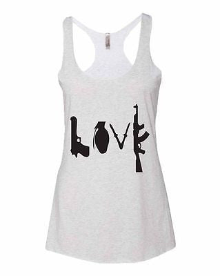Love Guns Women's Triblend Racerback Tanktop - ALLNTRENDSHOP - 3