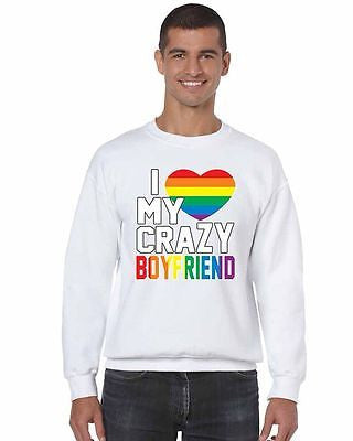 I Love My Crazy Boyfriend Pride Men's Crewneck Sweatshirt - ALLNTRENDSHOP