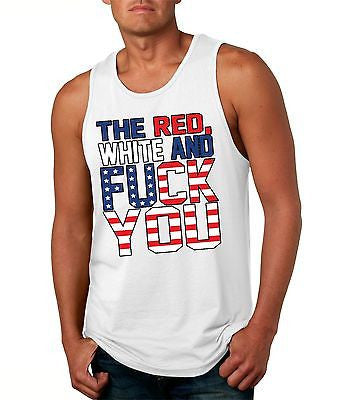 The Red White And F**K You Men's Jersy Tanktop - ALLNTRENDSHOP - 1