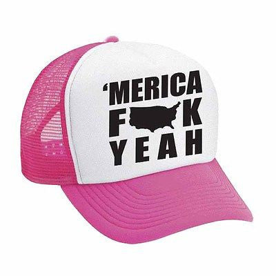 Merica F**k Yeah Dual Color Trucker Cap - ALLNTRENDSHOP
 - 1