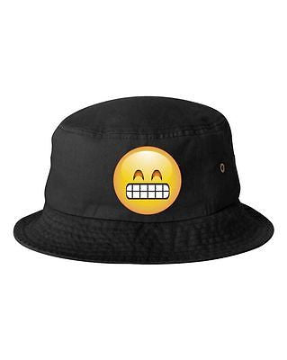 Satisfied Emoji Bucket Cap Hat - ALLNTRENDSHOP - 1