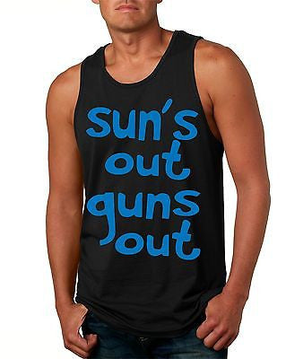 Suns Out! Guns Out ! Blue Men's Jersy Tanktop - ALLNTRENDSHOP - 3