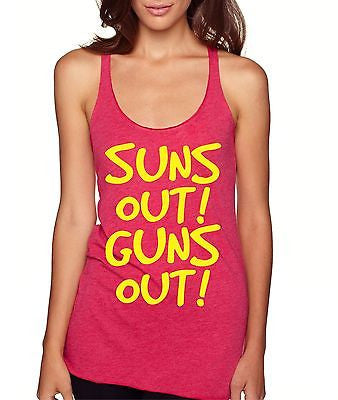 Suns Out Guns Out!  Women's Triblend Tanktop - ALLNTRENDSHOP - 1
