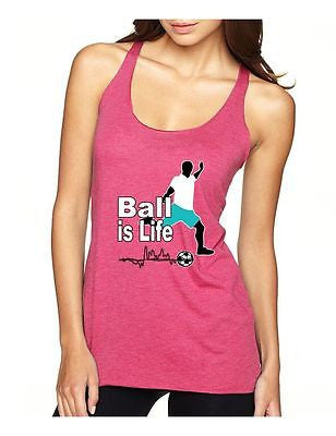 Soccer Ball Is Life Women's Triblend Racerback Tanktop - ALLNTRENDSHOP - 2