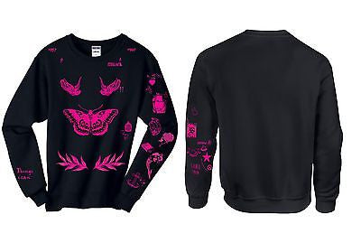 One Direction HARRY STYLES Pink Tattoo Sweatshirt - ALLNTRENDSHOP - 1