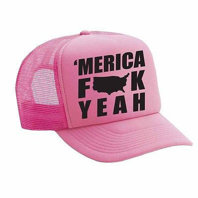 Merica F**k Yeah Single Color Trucker Cap - ALLNTRENDSHOP - 1
