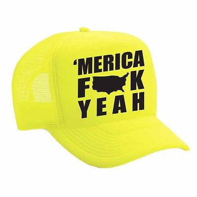Merica F**k Yeah Single Color Trucker Cap - ALLNTRENDSHOP - 2