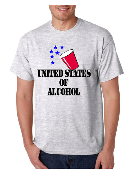 Men's T Shirt United States Of Alcohol Cool 4th Of July Tee