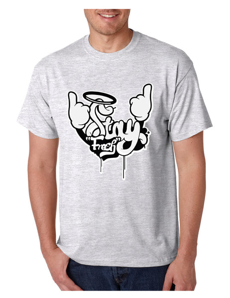 Men's T Shirt Stay Fresh Fingers Up Nice Cool Graphic Tshirt