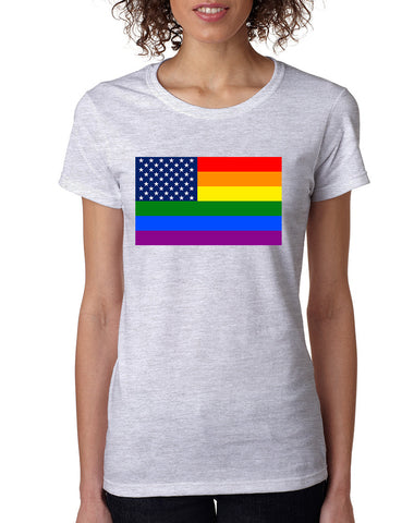 Women's T Shirt United States Gay Pride Flag Love Parade Tee