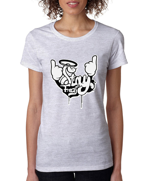 Women's T Shirt Stay Fresh Fingers Up Cute Cool Tee
