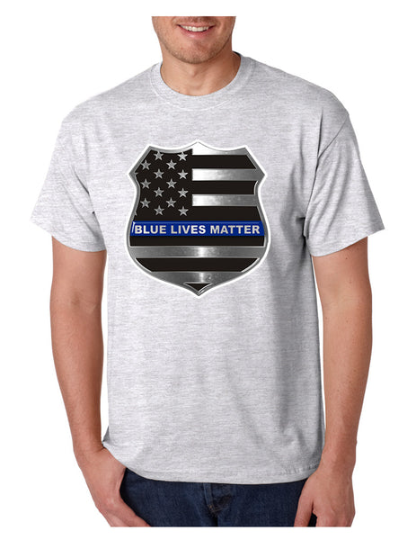Men's T Shirt Blue Lives Matter American Flag Shirt