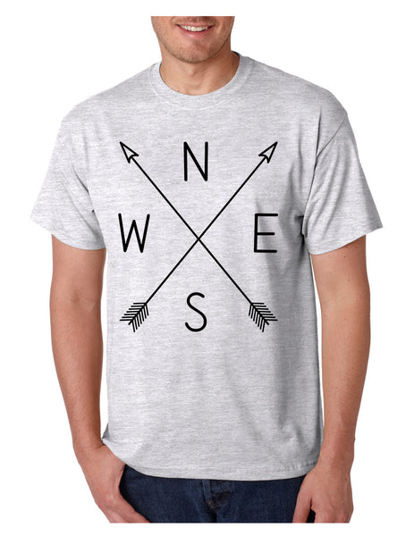 Men's T Shirt Compass Arrow Crossed Cool Graphic Tee NWSE Gift - ALLNTRENDSHOP - 6