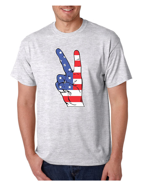 Men's T Shirt American Flag Hand 4th Of July Tee Shirt