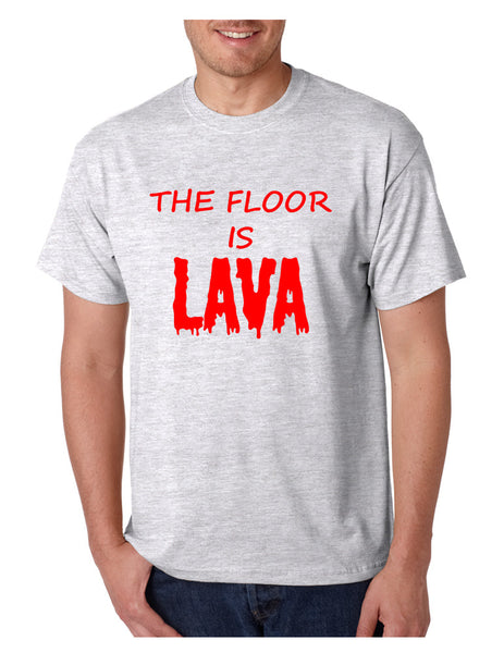 Men's T Shirt The Floor Is Lava Game Red Popular Funny Gym Tee