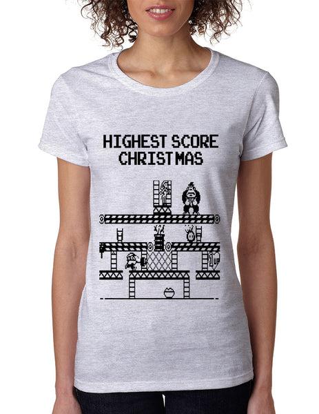 Women's T Shirt Highest Score Christmas Ugly Sweater Cool Stuff - ALLNTRENDSHOP - 3
