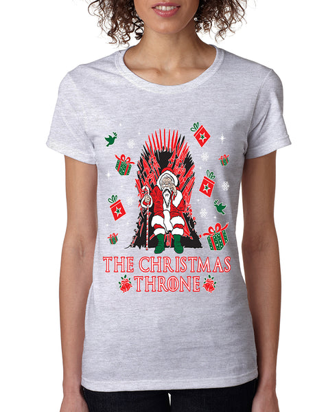 Women's T Shirt The Christmas Throne Santa Trendy Ugly Xmas Shirt
