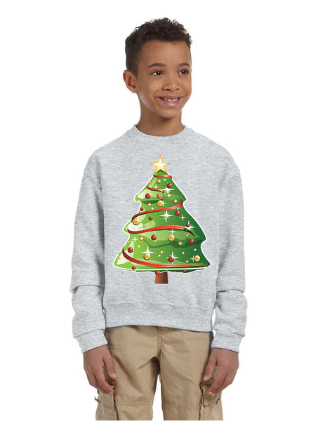 Kids Youth Sweatshirt Christmas Tree Cute Xmas Present Top