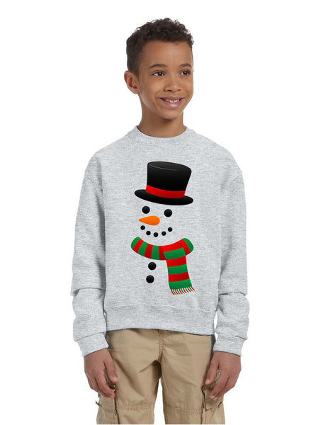 Kids Crewneck Snowman Ugly Christmas Cool Xmas Gift Top