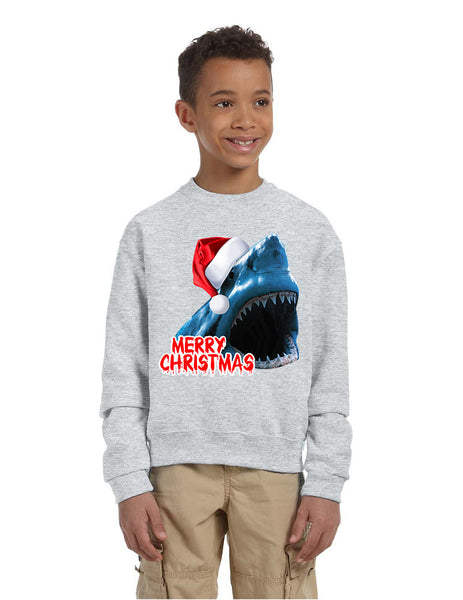 Kids Youth Sweatshirt Santa Jaws Merry Christmas Ugly Xmas Funny