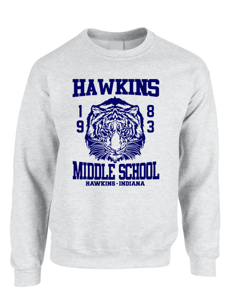 Adult Crewneck Sweatshirt Hawkins Middle School 1983 - ALLNTRENDSHOP - 6
