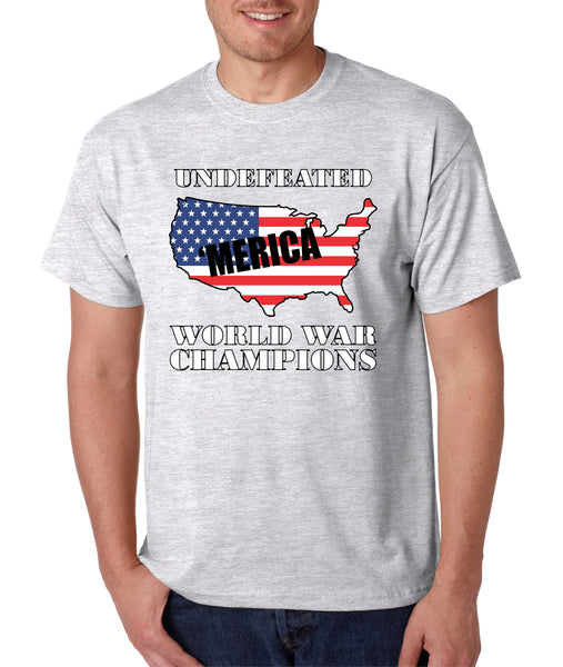 Men's T Shirt Undefeated World War Champions 'merica