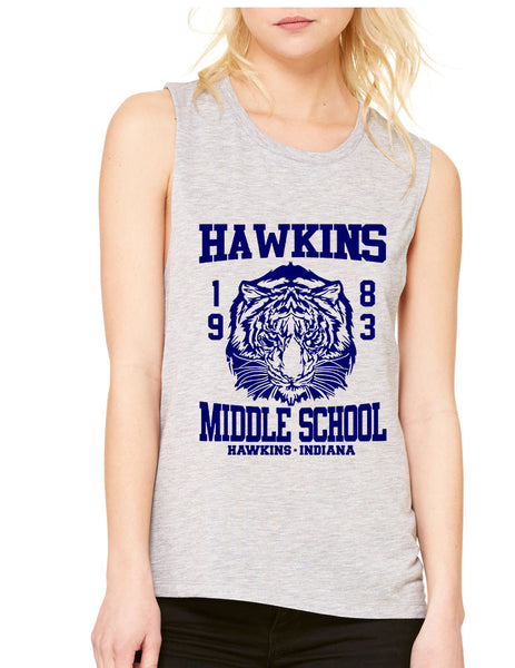 Women's Flowy Muscle Tank Hawkins Middle School 1983 - ALLNTRENDSHOP - 2
