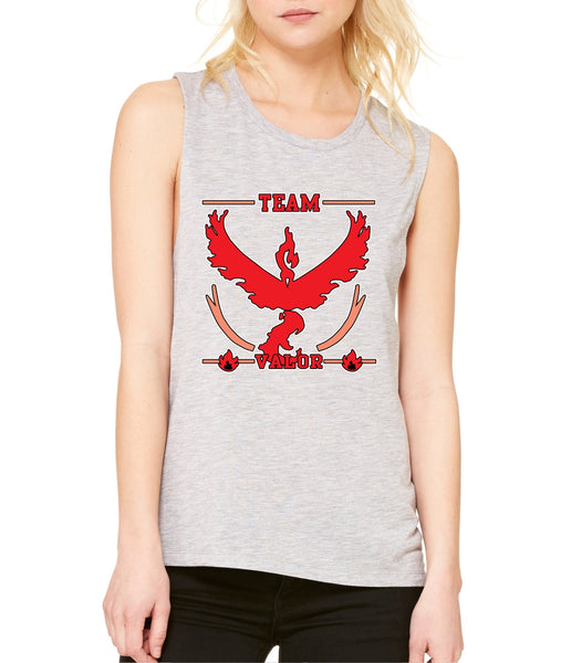 Women's Flowy Muscle Top Team Valor Red Team Top - ALLNTRENDSHOP - 2